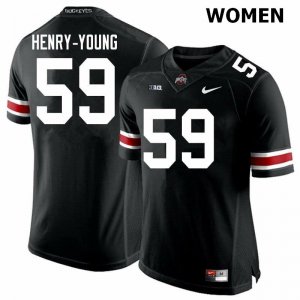 Women's Ohio State Buckeyes #59 Darrion Henry-Young Black Nike NCAA College Football Jersey On Sale QZJ6644NS
